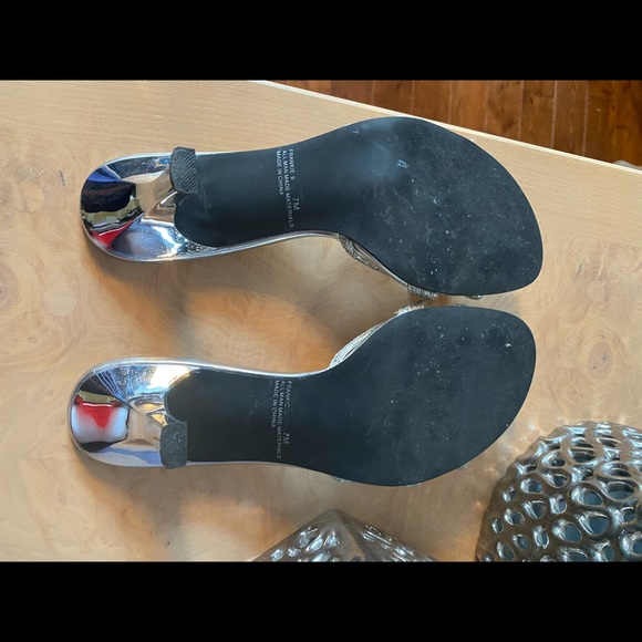 Silver Slide Sandals - Picture 5 of 6